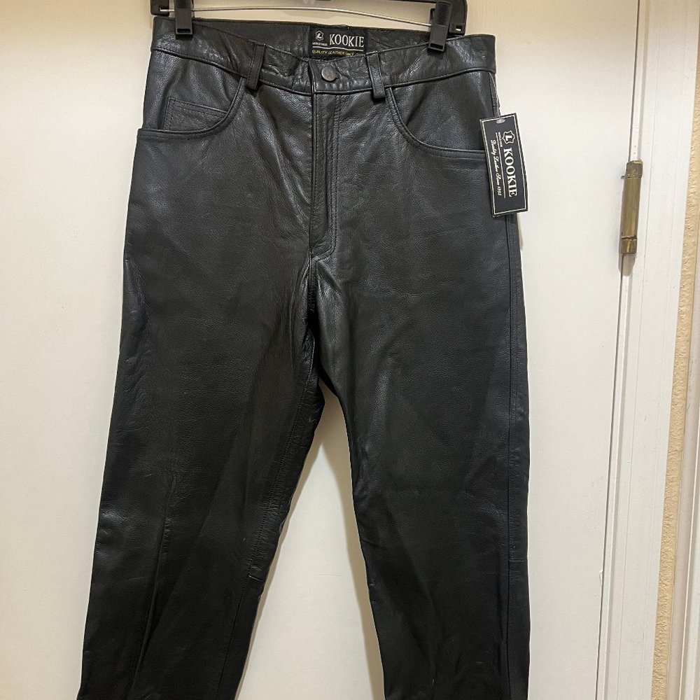 Men's Real Leather Pant MotorCycle Pants,5 Pockets Black Pant Jean Style - NEW